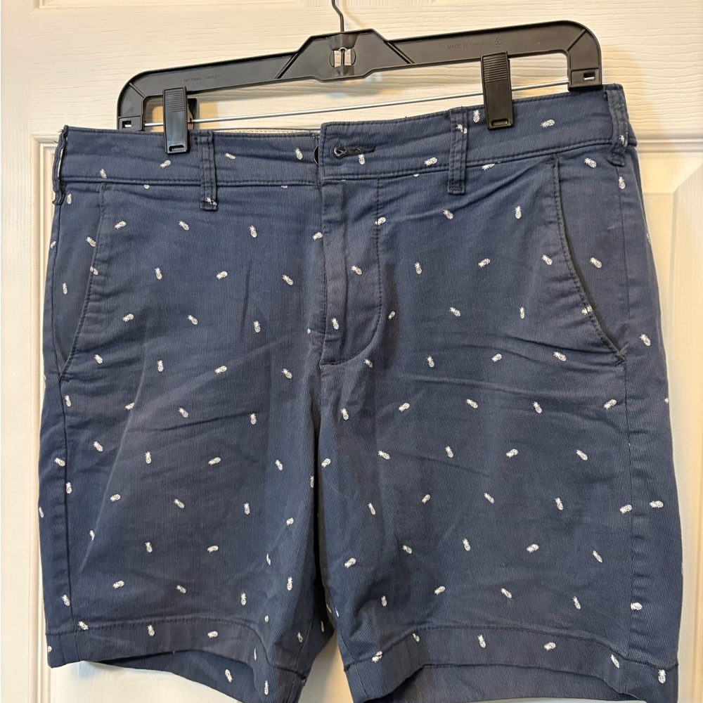 Men's Navy Blue Pineapple-Print Shorts 00433